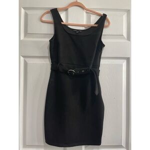 Black Pencil Dress with Belt